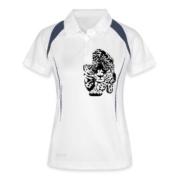 jaguar - Frauen Polo atmungsaktiv - Weiß/Navy - Vorne