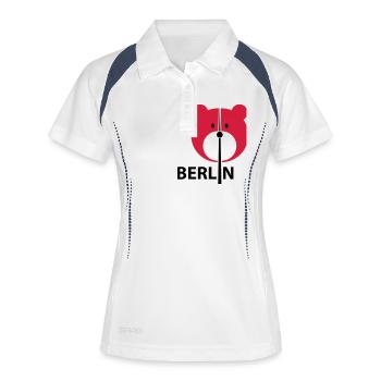 Berlin - Polo respirant Femme - blanc/marine - Devant