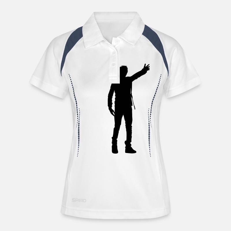 Man body Silhouette vector design - Women's Polo breathable - white/navy
