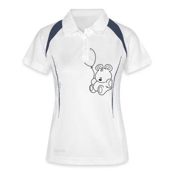 Nounours Ballon - Polo respirant Femme - blanc/marine - Devant