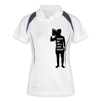 Maître nageur - Polo respirant Femme - blanc/marine - Devant