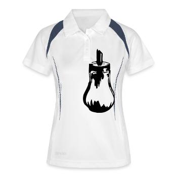 Zuckerstreuer - Frauen Polo atmungsaktiv - Weiß/Navy - Vorne