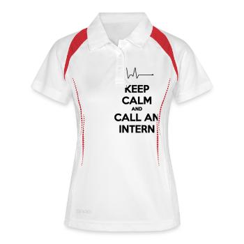 Keep Calm And Call An Intern - Polo respirant Femme - blanc/marine - Devant