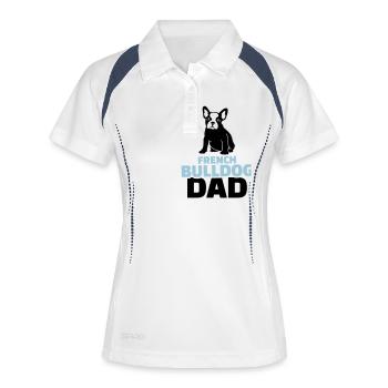 Bulldogge - Frauen Polo atmungsaktiv - Weiß/Navy - Vorne