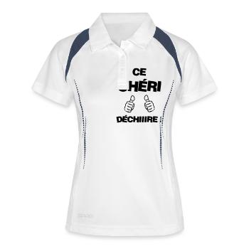 Amour / Saint Valentin / Coeur / Bébé / Love - Polo respirant Femme - blanc/marine - Devant