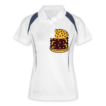 conception haute multiple hamburger cool hamburger - Polo respirant Femme - blanc/marine - Devant