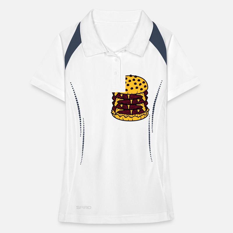 conception haute multiple hamburger cool hamburger Polo respirant Femme