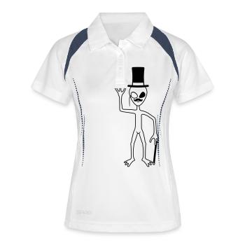 M. Alien vagues amicales - Polo respirant Femme - blanc/marine - Devant