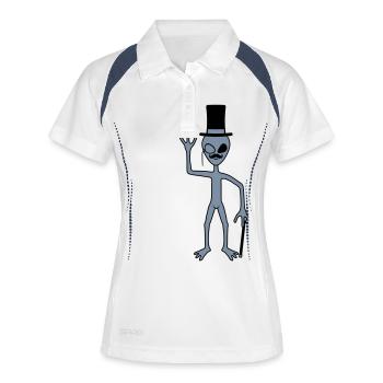 Sir Alien waves friendly - Women's Polo breathable - white/navy - Front