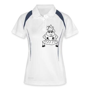 Sheep Girl Woman Female Pretty Tired Dancing Skirt - Women's Polo breathable - white/navy - Front