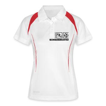 Schiedsrichter - Frauen Polo atmungsaktiv - Weiß/Navy - Vorne