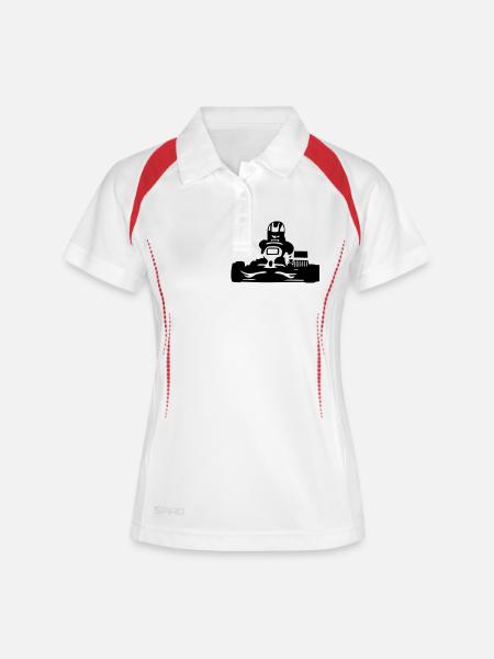 karting - Polo respirant Femme - blanc/marine