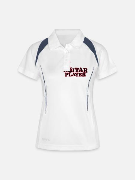 guitar_player_112013_a_2c - Women's Polo breathable - white/navy