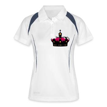 Krone - Frauen Polo atmungsaktiv - Weiß/Navy - Vorne
