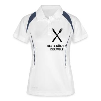 Beste Köchin der Welt - Frauen Polo atmungsaktiv - Weiß/Navy - Vorne