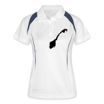 norway map - Polo respirant Femme - blanc/marine - Devant