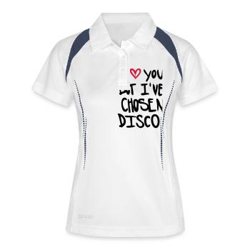 I love you but disco... - Frauen Polo atmungsaktiv - Weiß/Navy - Vorne