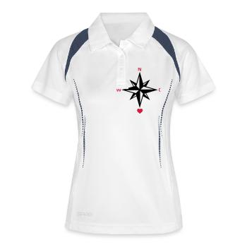 south_heart_072011_a_2c - Frauen Polo atmungsaktiv - Weiß/Navy - Vorne