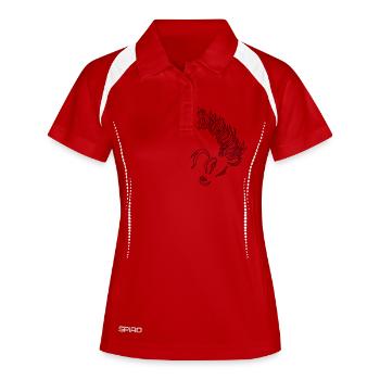 Flames Fire Horse Metallic Burn Head Gift - Women's Polo breathable - white/navy - Front