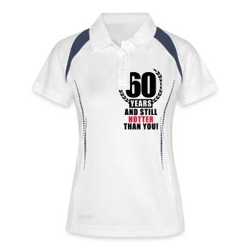 60_years_still_hotter_t2 - Women's Polo breathable - white/navy - Front
