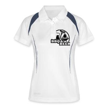 BBQ Beer - Polo respirant Femme - blanc/marine - Devant