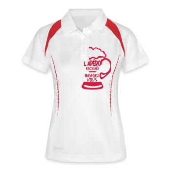 apero recrute engagez vous alcool humour - Polo respirant Femme - blanc/marine - Devant