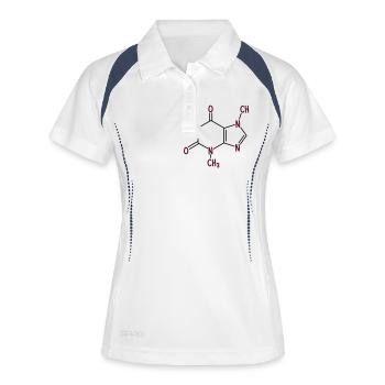 Formule café - caféine - petit déjeuner - Polo respirant Femme - blanc/marine - Devant