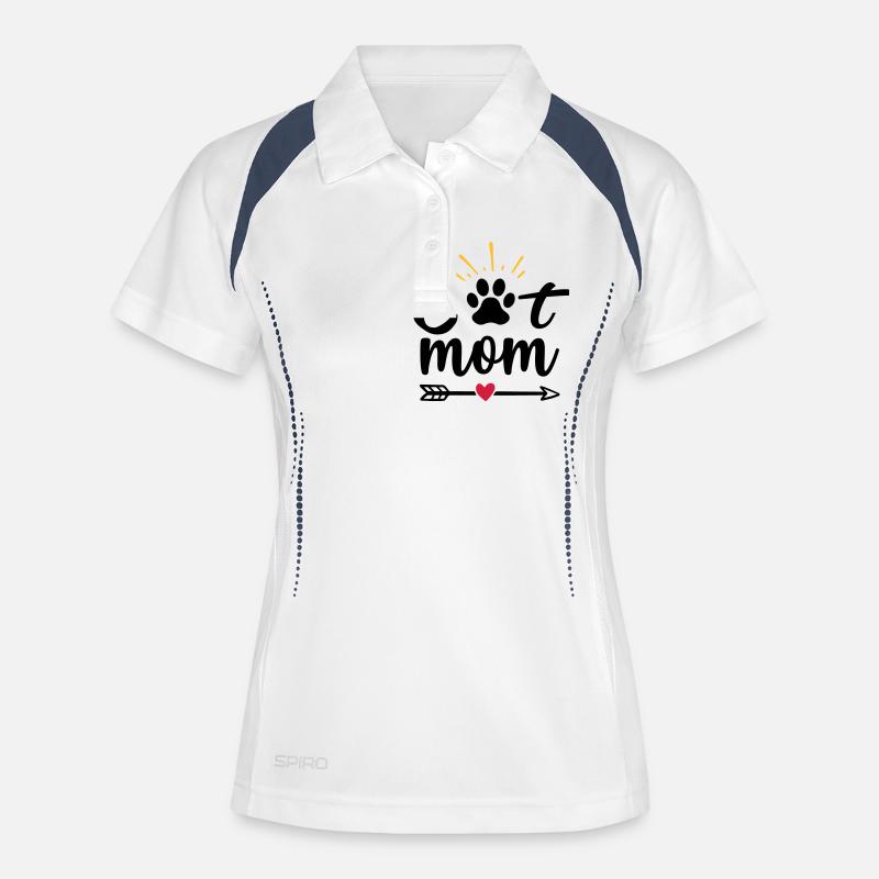 Cat mom - Women's Polo breathable - white/navy