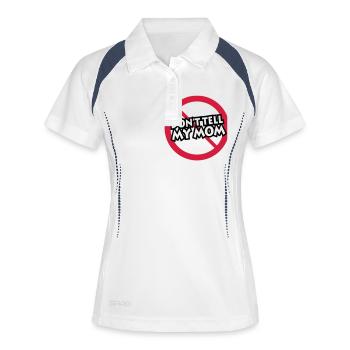 Erzähle es nicht Mama (english) - Frauen Polo atmungsaktiv - Weiß/Navy - Vorne