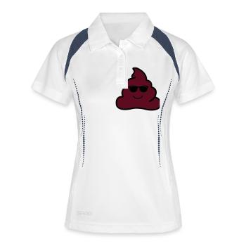 coole kacke - Frauen Polo atmungsaktiv - Weiß/Navy - Vorne