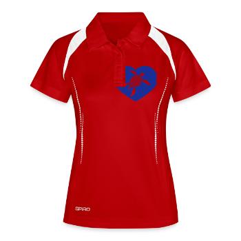Schildkröte I Love Herz Symbol Liebe Logo Süß Cool - Frauen Polo atmungsaktiv - Weiß/Navy - Vorne