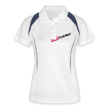 eSport Pro Gamer - Polo respirant Femme - blanc/marine - Devant