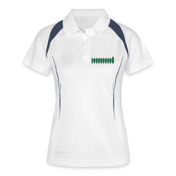 Gartenzaun picket fence - Frauen Polo atmungsaktiv - Weiß/Navy - Vorne