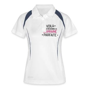 Parrain / Marraine / Filleule / Filleul - Polo respirant Femme - blanc/marine - Devant
