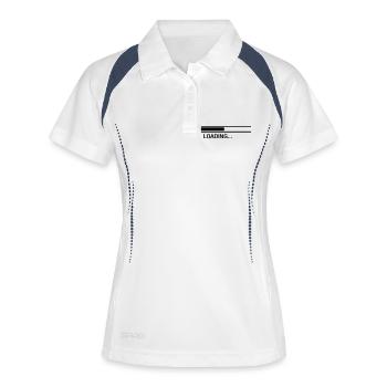 loading_bar_f1 - Frauen Polo atmungsaktiv - Weiß/Navy - Vorne