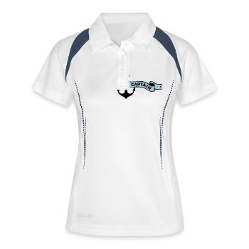 anker_captain_02 - Frauen Polo atmungsaktiv - Weiß/Navy - Vorne