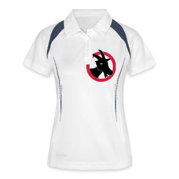 Attention chèvres - Polo respirant Femme - blanc/marine - Devant