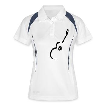 Gitarre - Frauen Polo atmungsaktiv - Weiß/Navy - Vorne