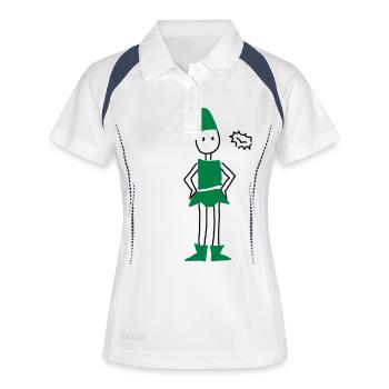 peter pan - Frauen Polo atmungsaktiv - Weiß/Navy - Vorne