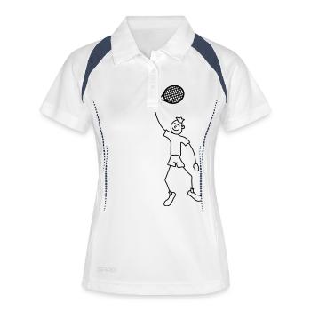 Play Tennis - Frauen Polo atmungsaktiv - Weiß/Navy - Vorne
