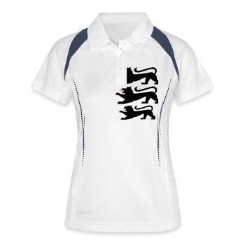 stauferlöwen - Frauen Polo atmungsaktiv - Weiß/Navy - Vorne