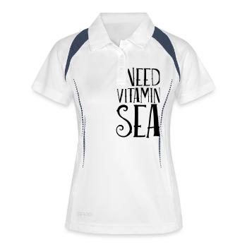 I Need Vitamin Sea - Polo respirant Femme - blanc/marine - Devant