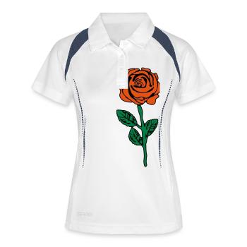 rose_design_002 - Women's Polo breathable - white/navy - Front