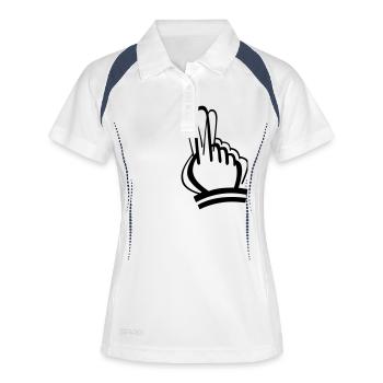 Nein, nein - Frauen Polo atmungsaktiv - Weiß/Navy - Vorne