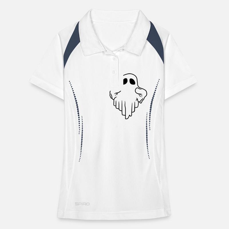 Comic funny floating ghost Women's Polo breathable