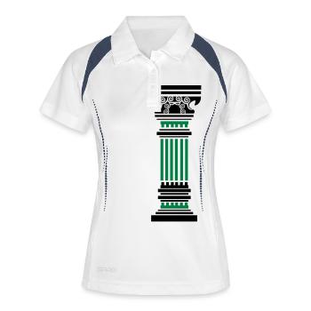 Colonne antique - Polo respirant Femme - blanc/marine - Devant