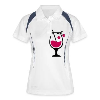 Cocktail 01 - Polo respirant Femme - blanc/marine - Devant