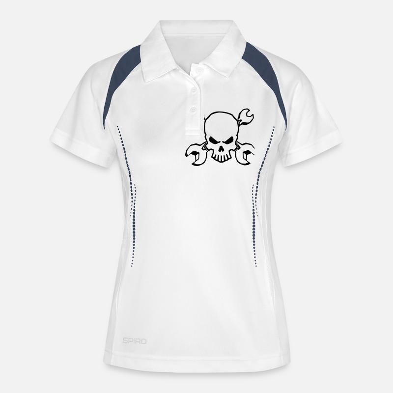 TOOLSKULL - 1C - Women's Polo breathable - white/navy