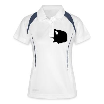 Les cochons d'Inde (2) monochrome - Polo respirant Femme - blanc/marine - Devant