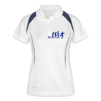 Fußball, fussball - Frauen Polo atmungsaktiv - Weiß/Navy - Vorne